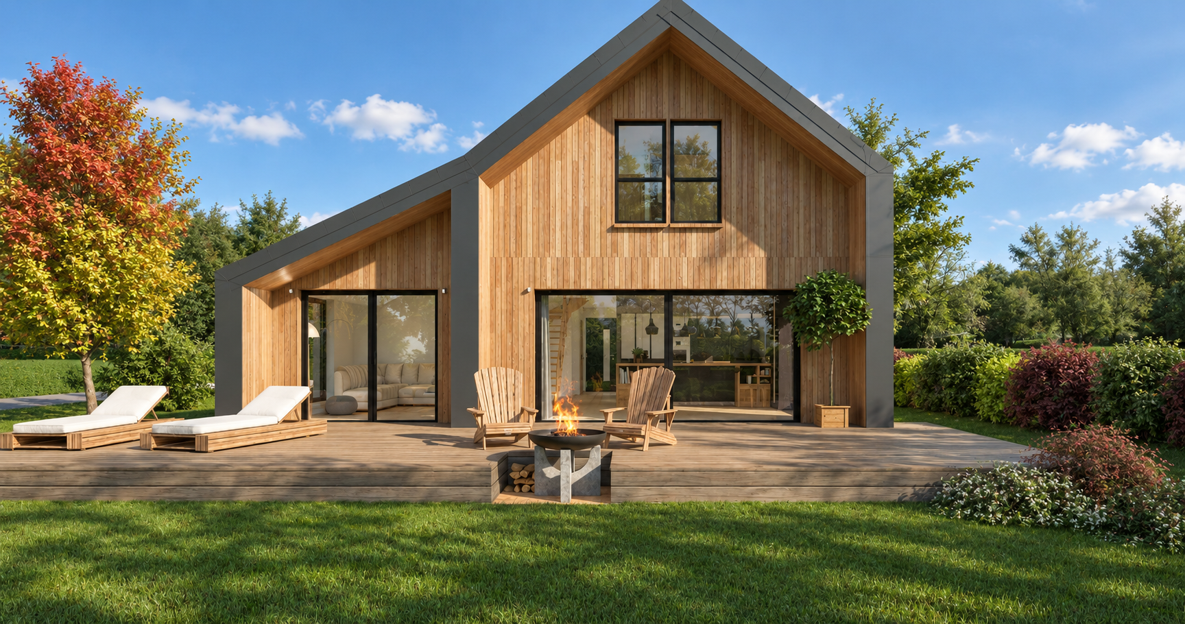 Visualisation de conception de la maison bois